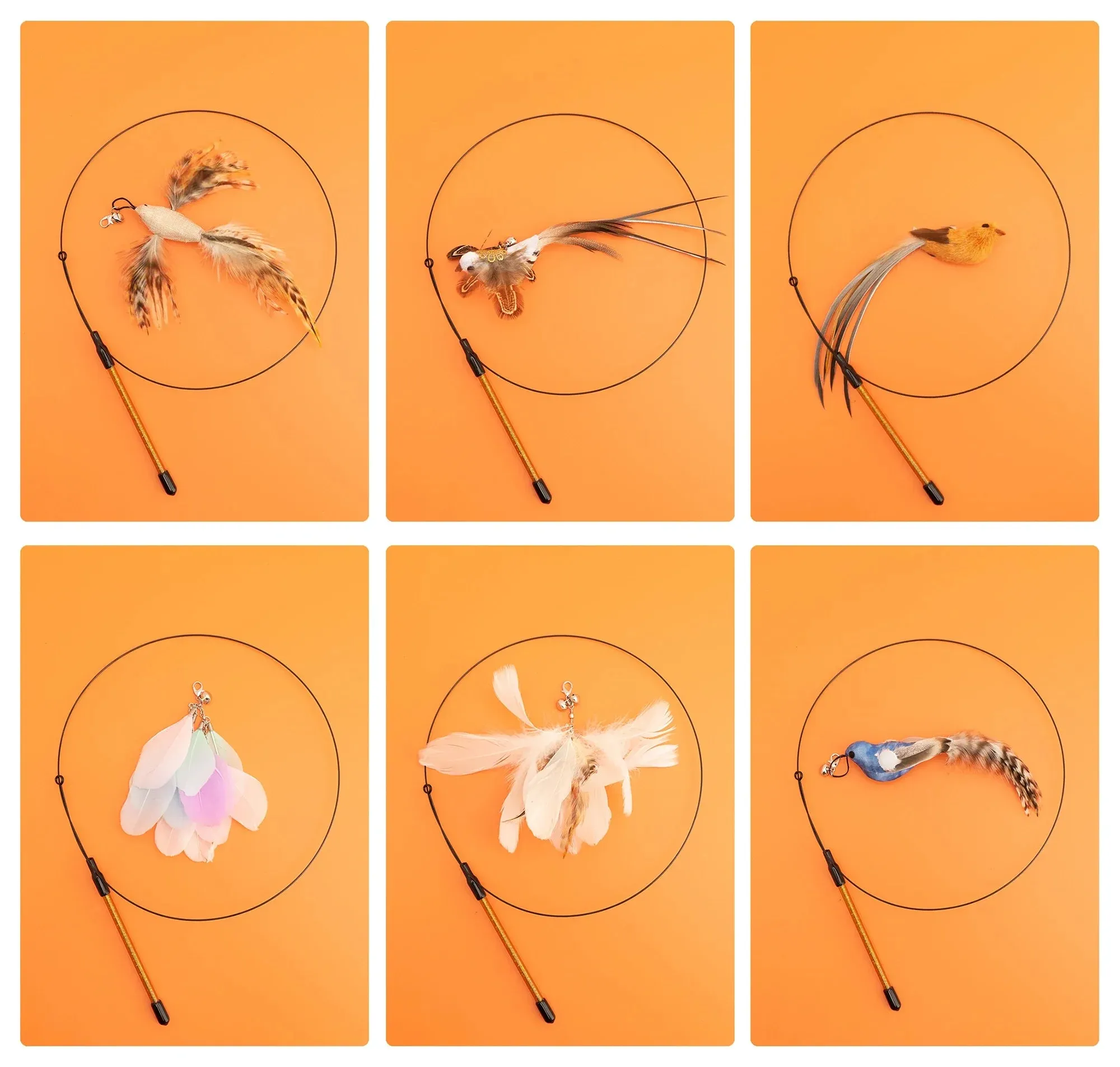 Interactive Feather Teaser Cat Toy with Bell and Suction Cup