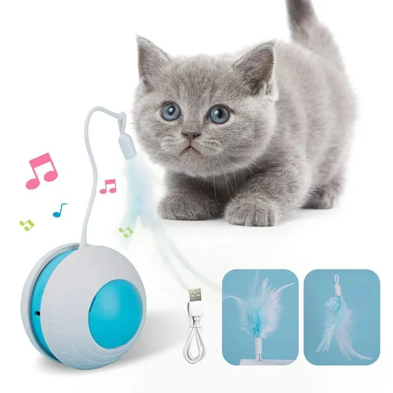 Irregular Electric Moving Feather Teasing Pet Cat Toy