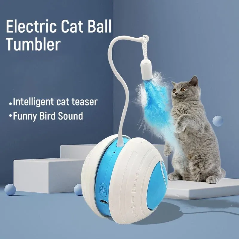 Irregular Electric Moving Feather Teasing Pet Cat Toy