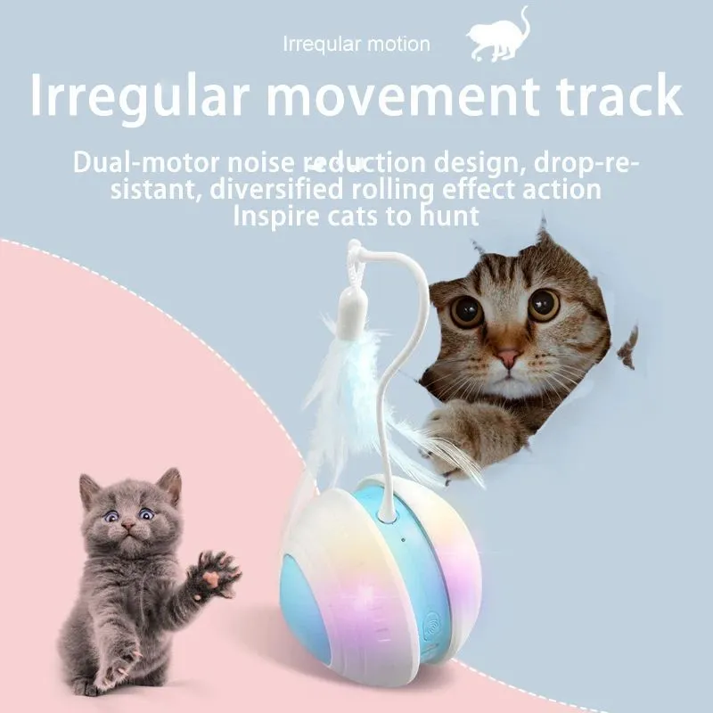 Irregular Electric Moving Feather Teasing Pet Cat Toy