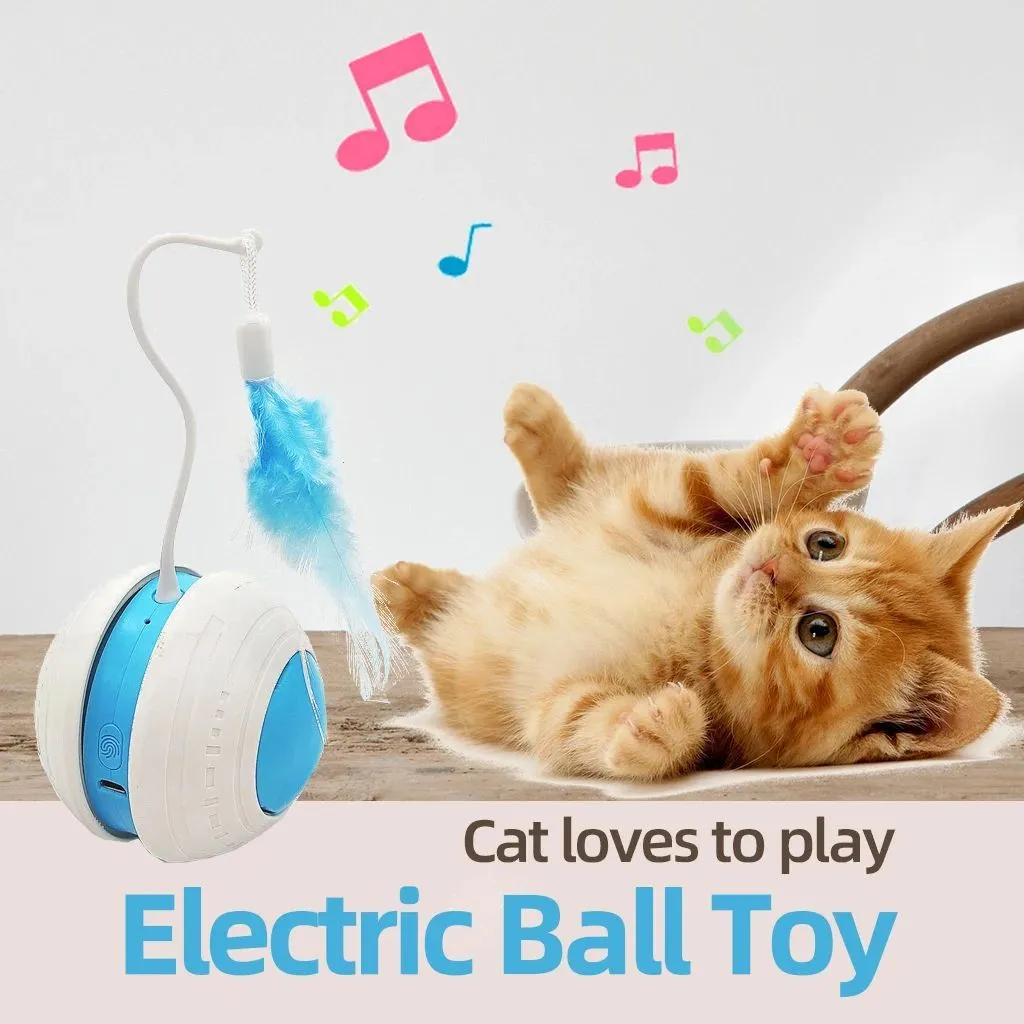 Irregular Electric Moving Feather Teasing Pet Cat Toy