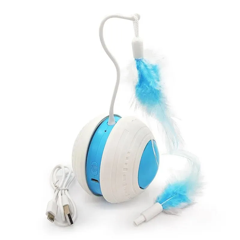 Irregular Electric Moving Feather Teasing Pet Cat Toy
