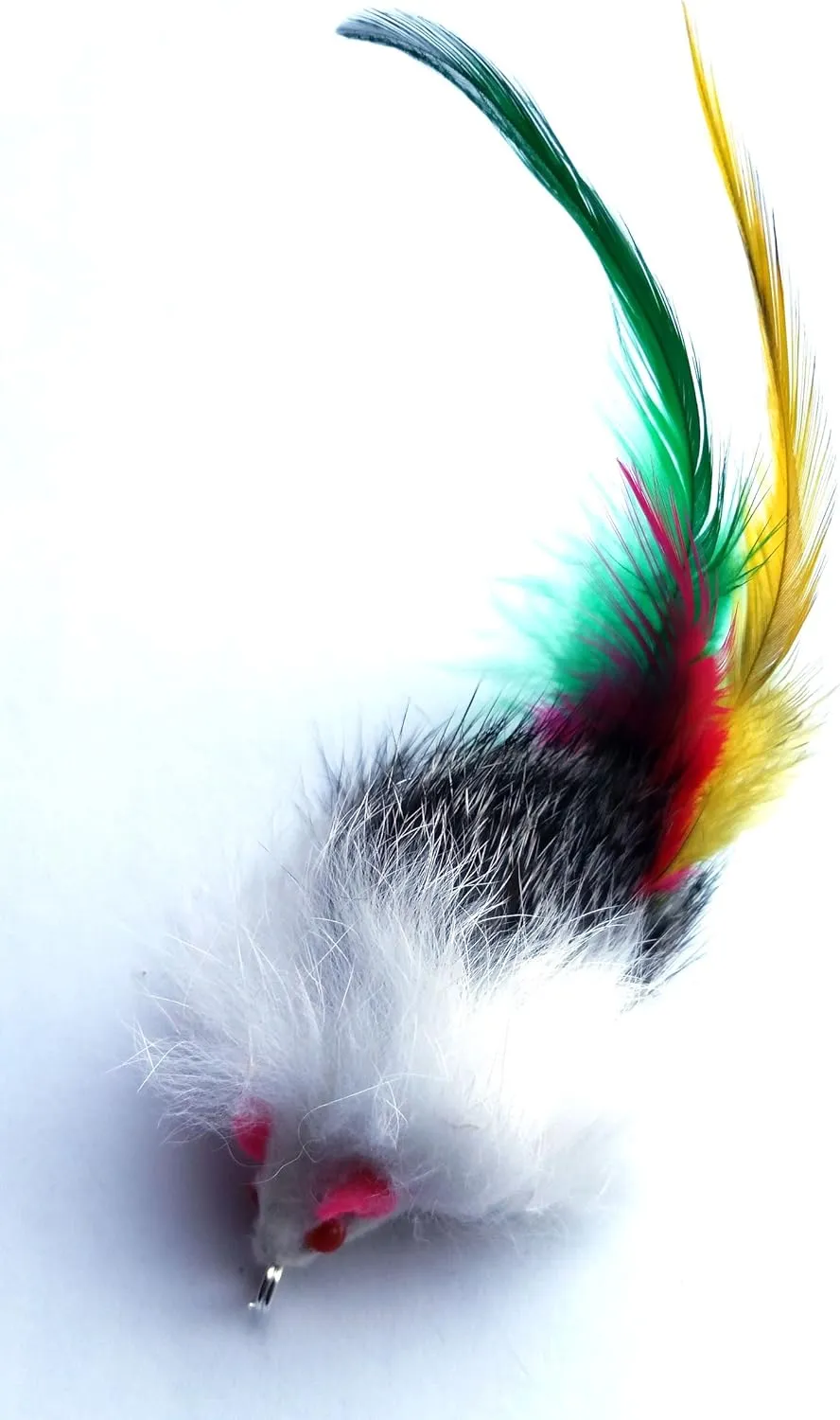 Kats'N Us Cat Wand Refill - Real Rabbit Fur Mouse with Feather Tail