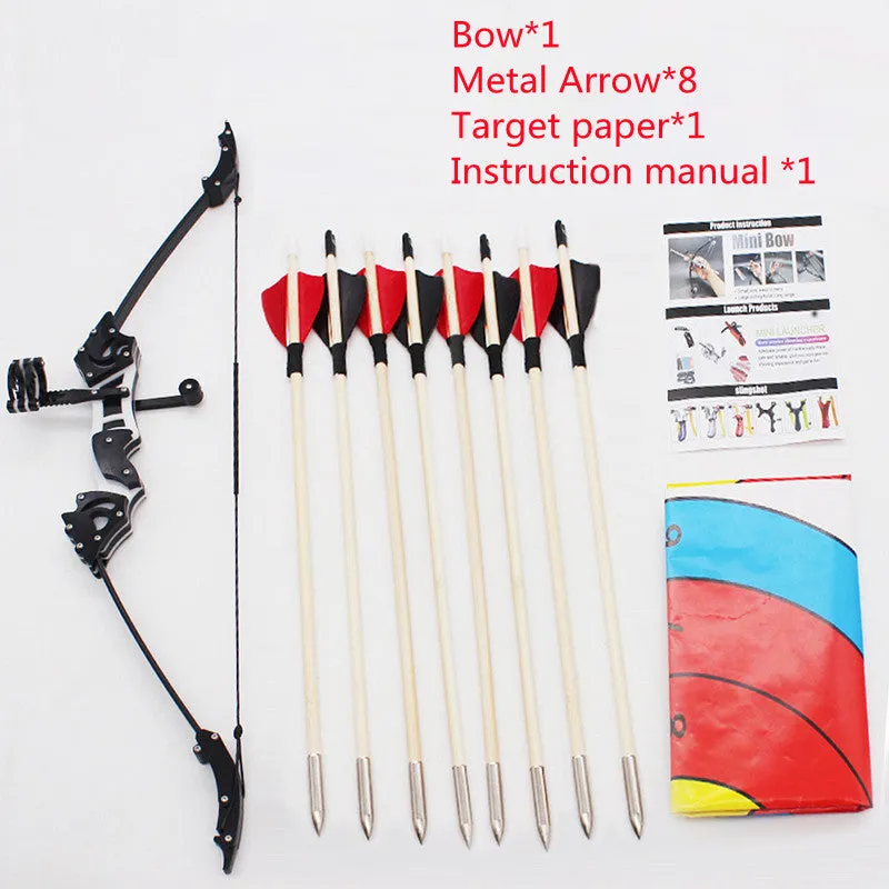Mini Kids Outdoor Archery Recurve Bow 18 lbs Double Aiming Bow and Arrow Real Feather Arrow Darts Bamboo Stick Shooting