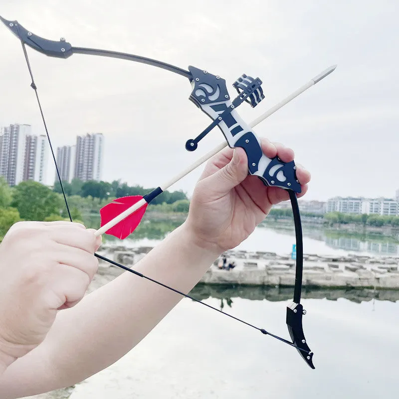 Mini Kids Outdoor Archery Recurve Bow 18 lbs Double Aiming Bow and Arrow Real Feather Arrow Darts Bamboo Stick Shooting