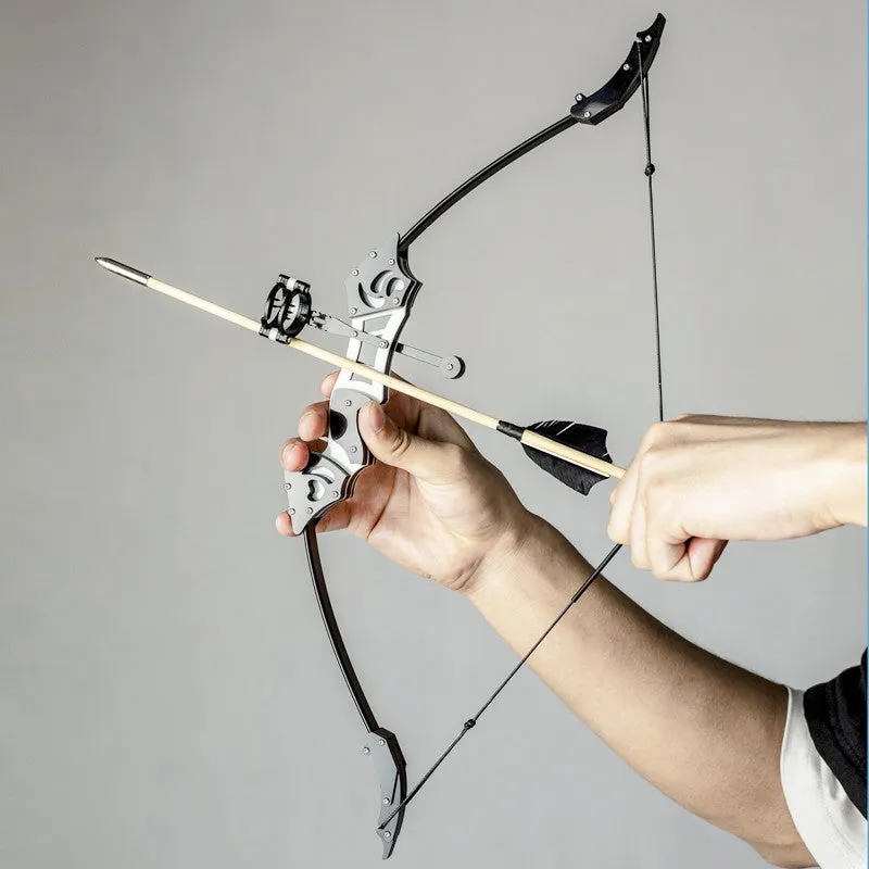 Mini Kids Outdoor Archery Recurve Bow 18 lbs Double Aiming Bow and Arrow Real Feather Arrow Darts Bamboo Stick Shooting