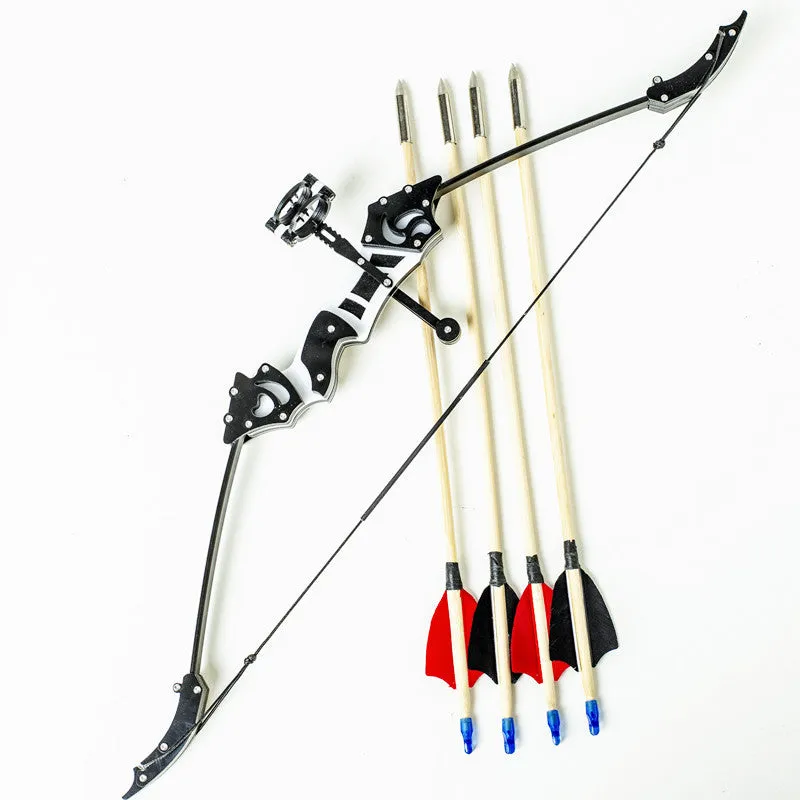 Mini Kids Outdoor Archery Recurve Bow 18 lbs Double Aiming Bow and Arrow Real Feather Arrow Darts Bamboo Stick Shooting