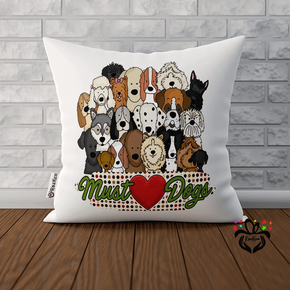 Most Love Dogs, Gift for Dog Lover, Dog Owner Pillow
