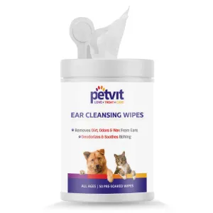 Petvit Ear Cleansing Wipes for Dogs and Cats