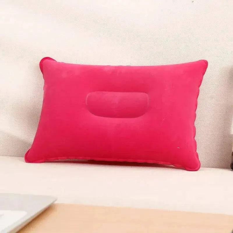 Portable Fold Inflatable Air Pillow Outdoor Travel Sleeping Camping PVC Neck Stretcher Backrest Plane Comfortable Pillow