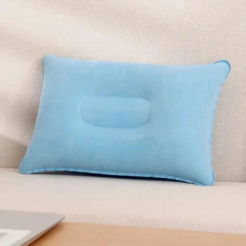 Portable Fold Inflatable Air Pillow Outdoor Travel Sleeping Camping PVC Neck Stretcher Backrest Plane Comfortable Pillow