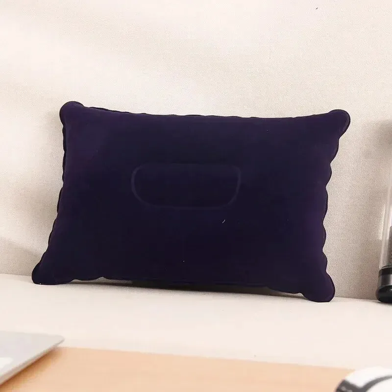 Portable Fold Inflatable Air Pillow Outdoor Travel Sleeping Camping PVC Neck Stretcher Backrest Plane Comfortable Pillow