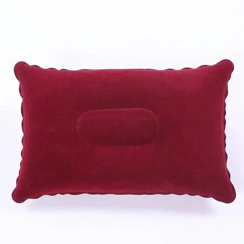 Portable Fold Inflatable Air Pillow Outdoor Travel Sleeping Camping PVC Neck Stretcher Backrest Plane Comfortable Pillow