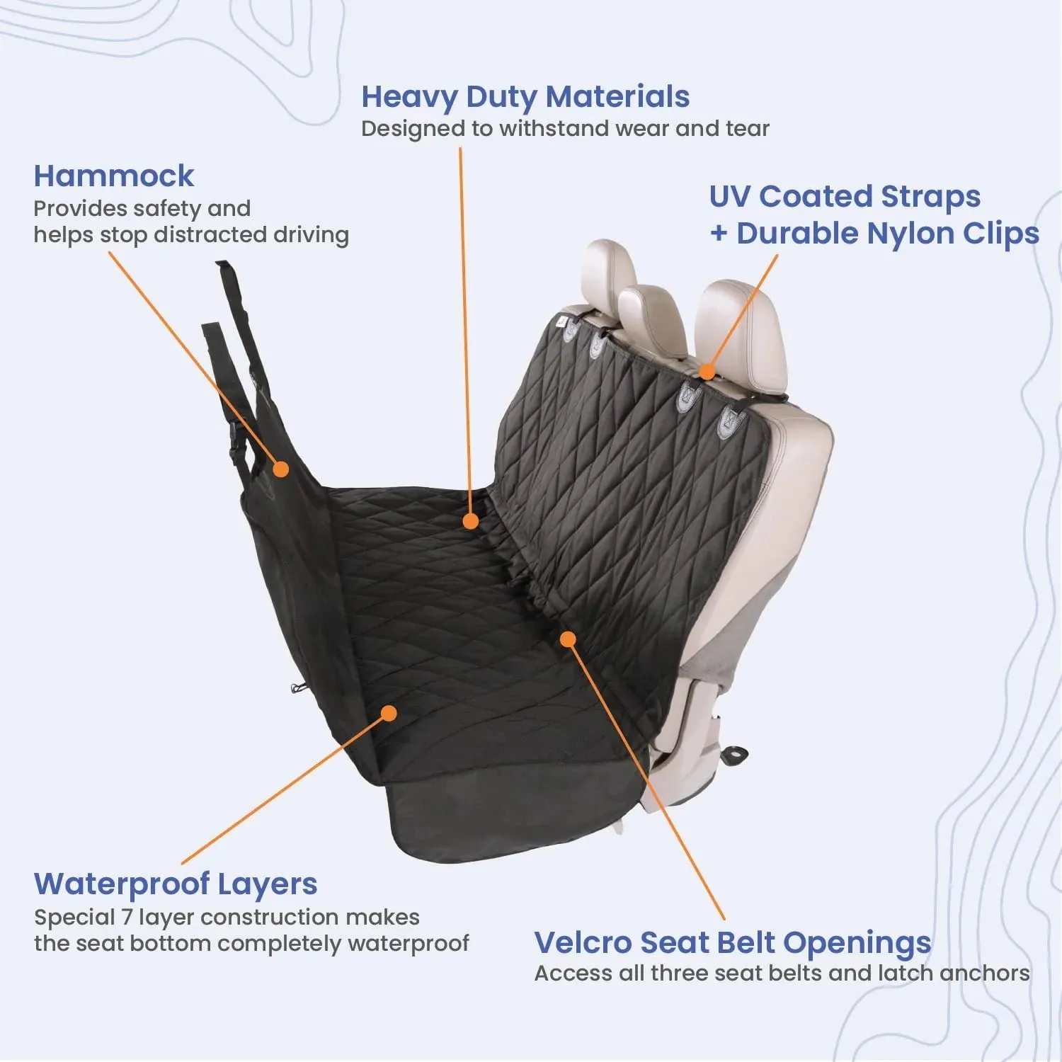 Rear Seat Cover with Hammock Mesh Window