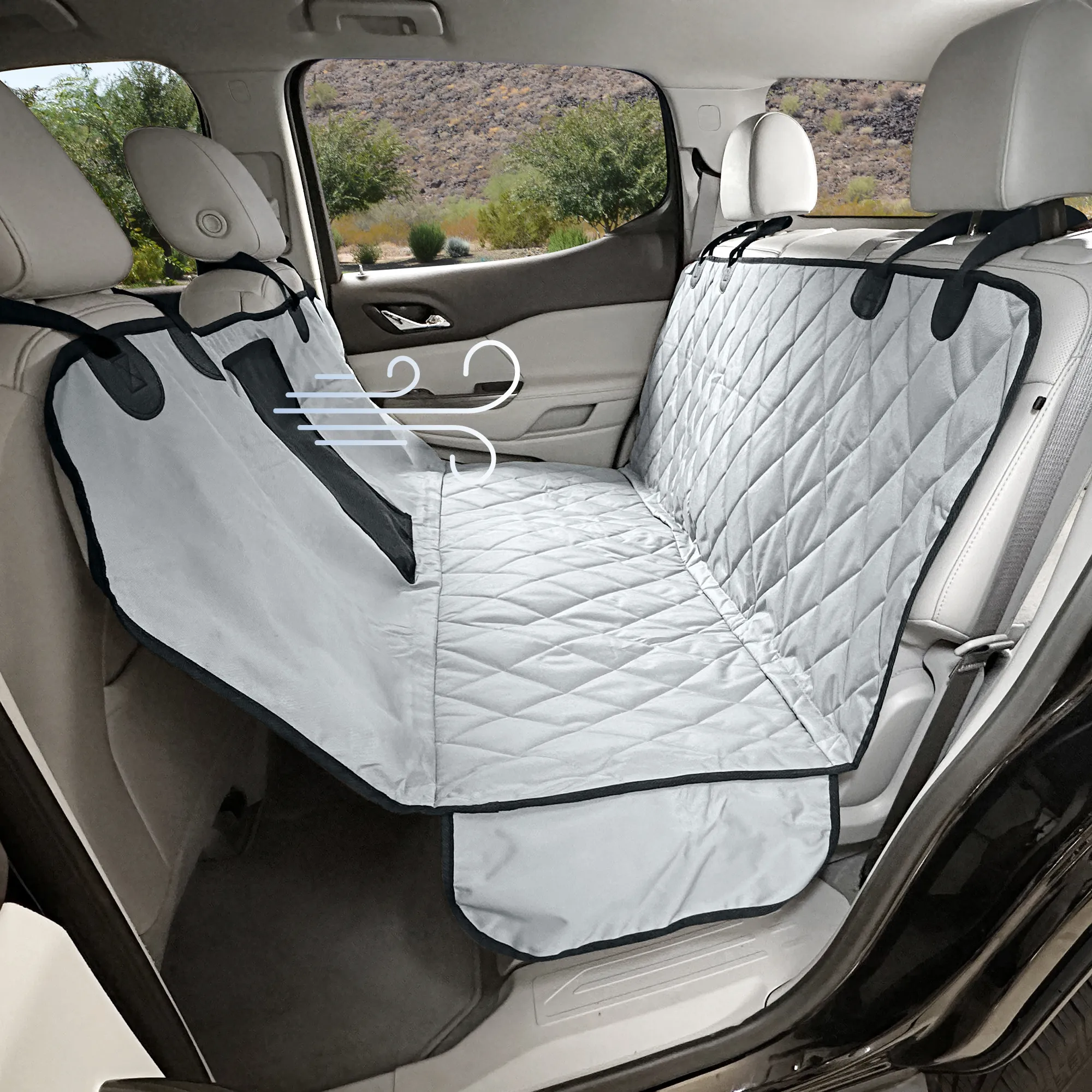 Rear Seat Cover with Hammock Mesh Window