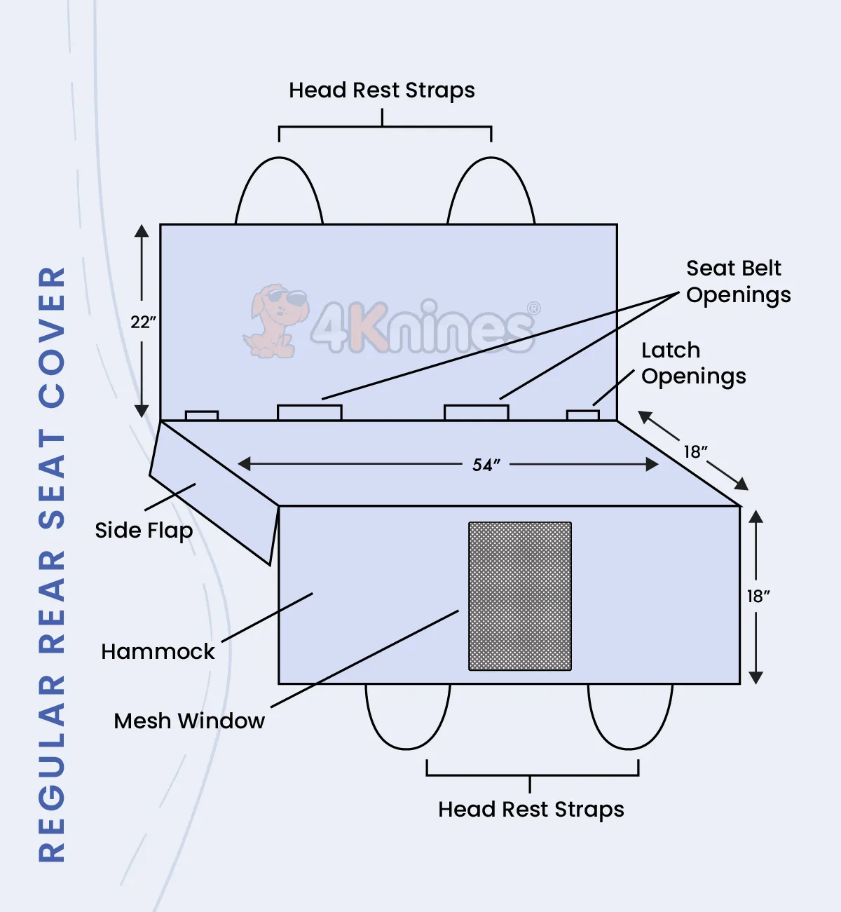 Rear Seat Cover with Hammock Mesh Window