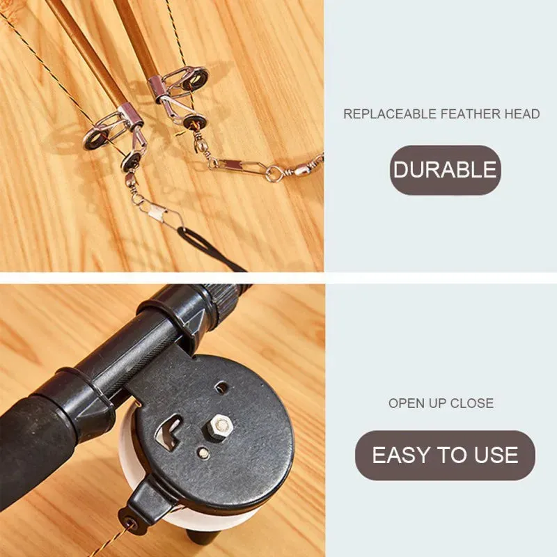 Retractable Feather Wand Cat Toy - Telescopic Fishing Rod Design
