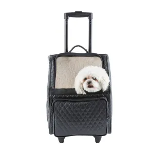Rio Carrier Bag on Wheels - Quilted Black Luxe