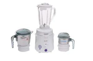 Sujata Supermix 900-Watt Mixer Grinder | 3 Jars | 22000 RPM | Unbreakable Blender Jar | Shock-Proof Body | White