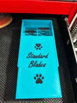 The Blade Box- *Standard* Dog Grooming Standard Size Clipper Blade Holder with Lid | up to 20 |