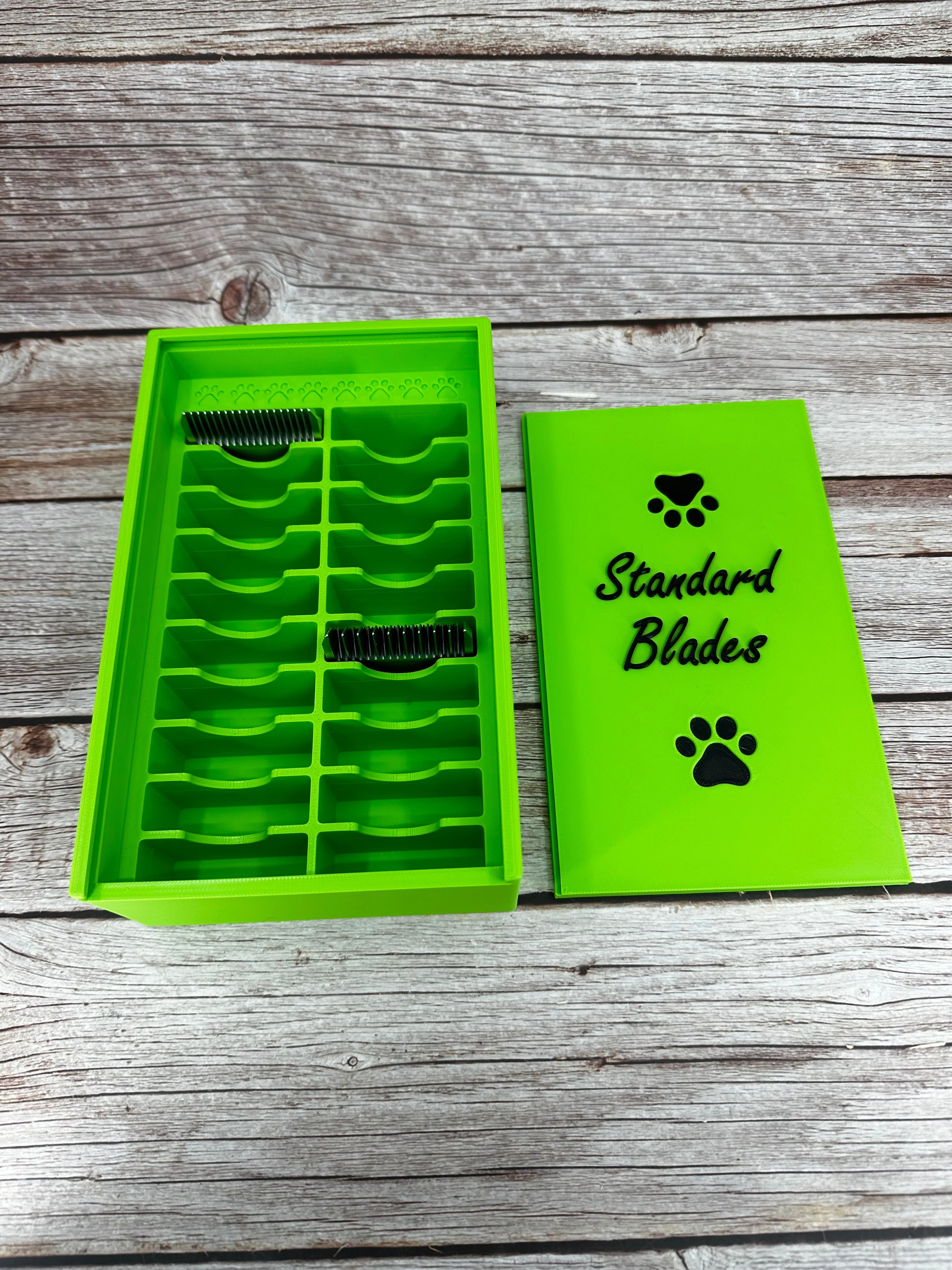 The Blade Box- *Standard* Dog Grooming Standard Size Clipper Blade Holder with Lid | up to 20 |