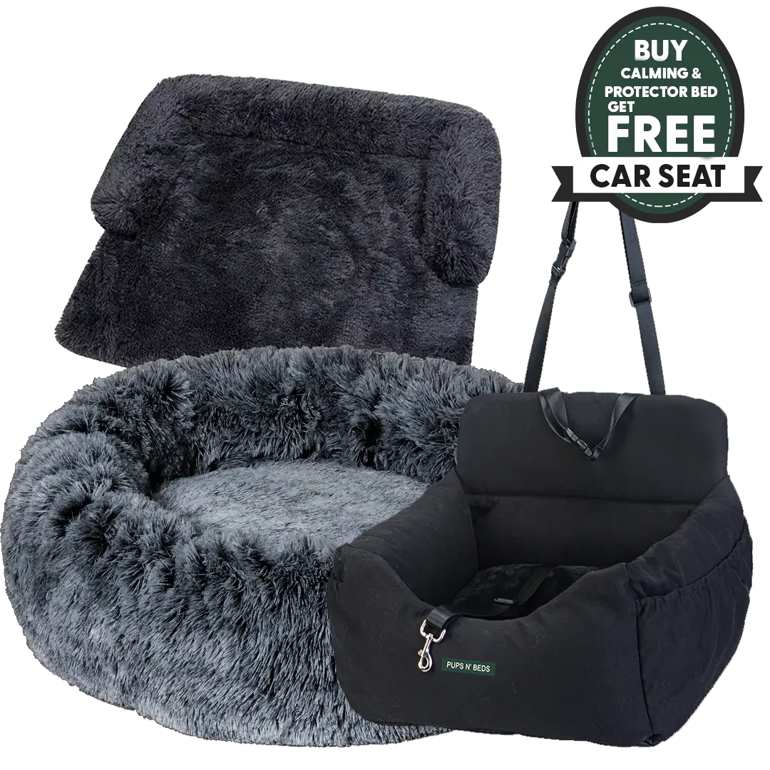 The Ultimate Bundle: Calming Bed, Furniture Protector & FREE Dog Car Seat!