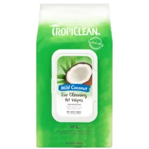 TropiClean Mild Coconut Ear Cleaning Pet Wipes