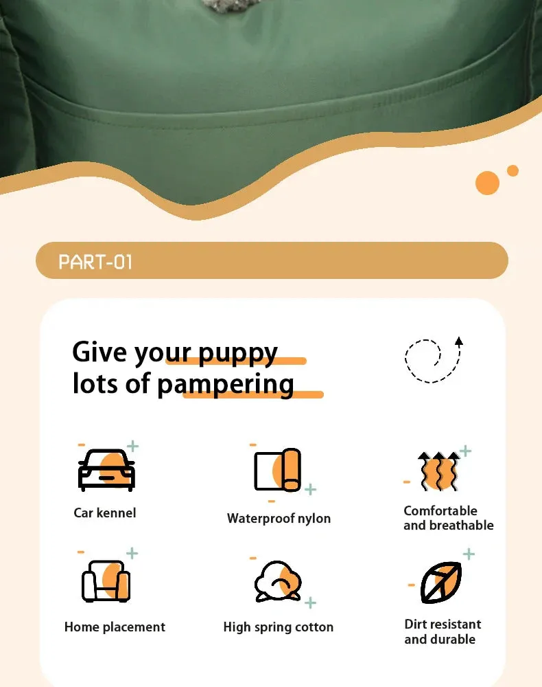 Waterproof Dog Car Seat Cover with Cushion