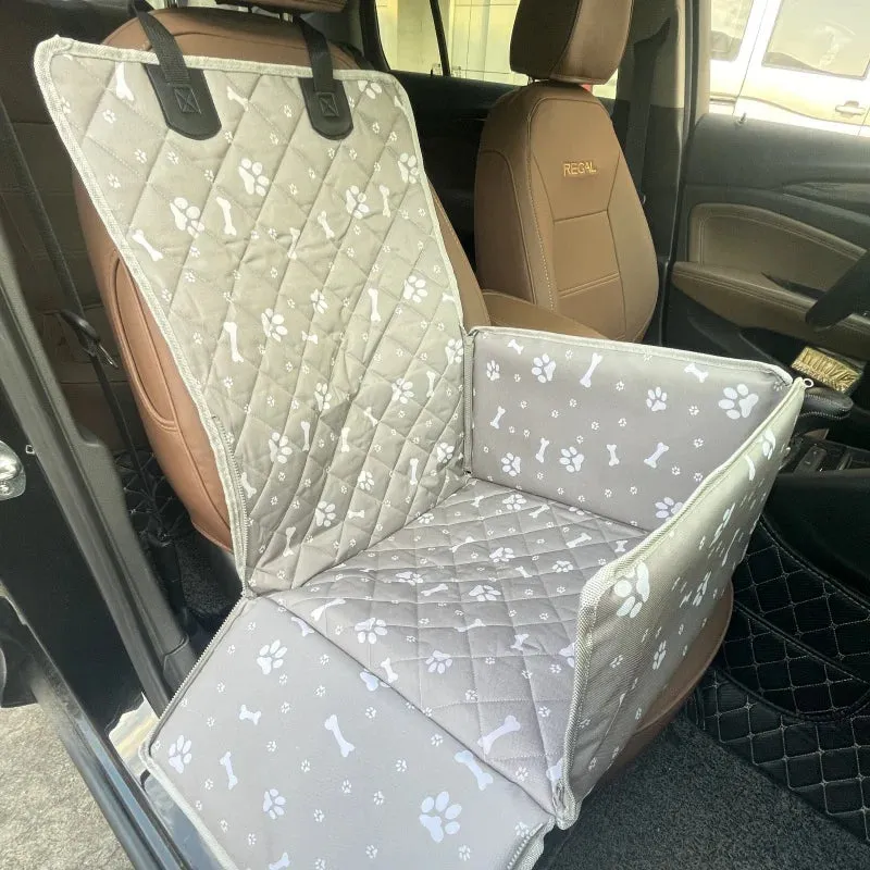 Waterproof Pet Car Seat Cover for Dogs - Durable Oxford Hammock with Foldable Travel Design