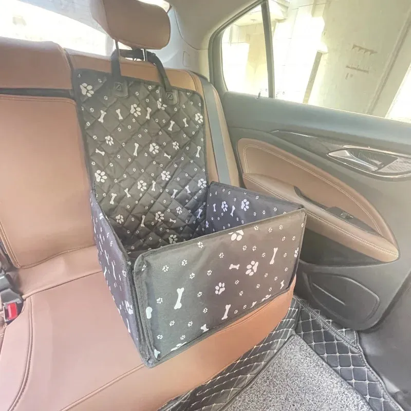Waterproof Pet Car Seat Cover for Dogs - Durable Oxford Hammock with Foldable Travel Design