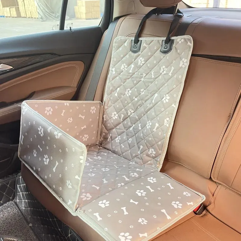 Waterproof Pet Car Seat Cover for Dogs - Durable Oxford Hammock with Foldable Travel Design