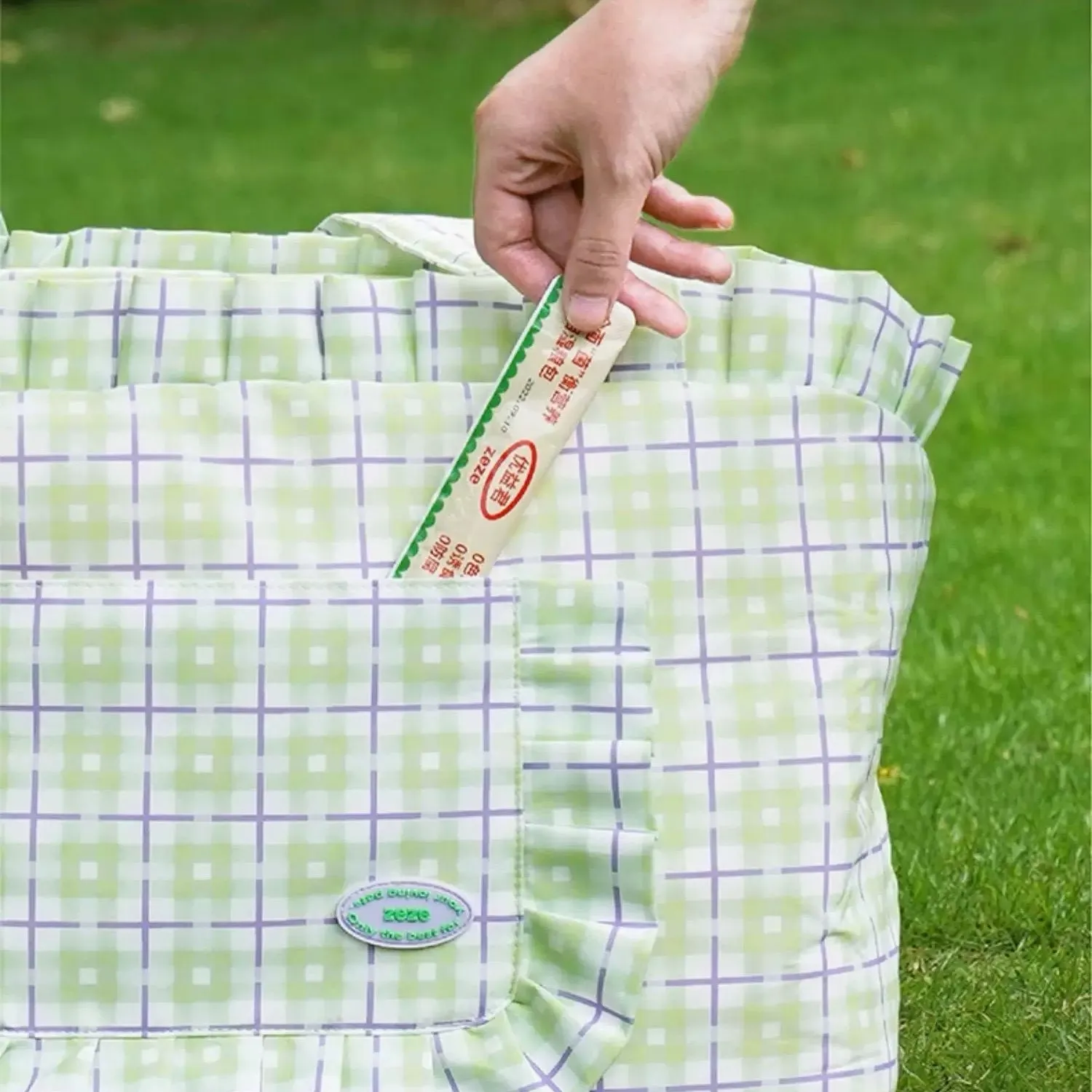ZEZE Outdoor Plaid Shoulder Pet Bag